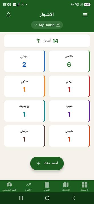 أشجار النخيل
